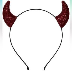 Anna Belen Devil Horns Halloween Headband O/S Red Glitter